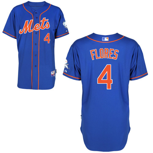 Wilmer Flores #4 MLB Jersey-New York Mets Men's Authentic Alternate Blue Home Cool Base Baseball Jersey